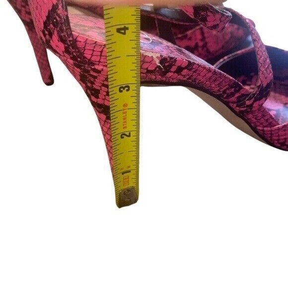 Jessica Simpson Ambrie Neon Pink Python Snake Print Sexy Heels - Picture 12 of 14